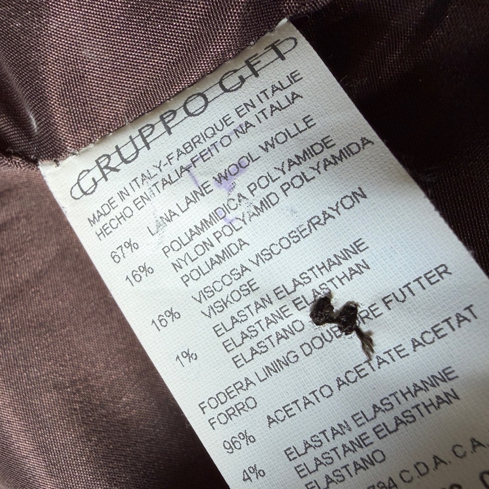 Giorgio Armani Le Collezioni Brown Wool Blend Skirt Suit Set Made in Italy 12/8 - Picture 11 of 16